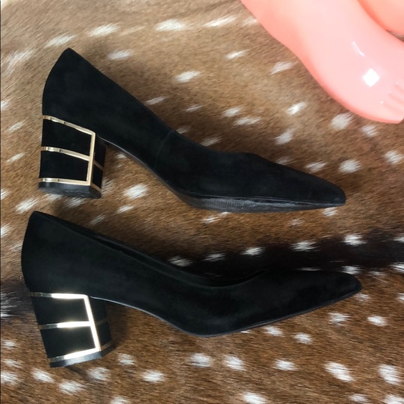 Steven By Steve Madden Buena Black Suede Heels Sz8 - Picture 4 of 8